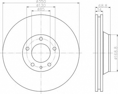 HELLA PAGID 8dd355121091 -  Диск тормозной вентилируемый